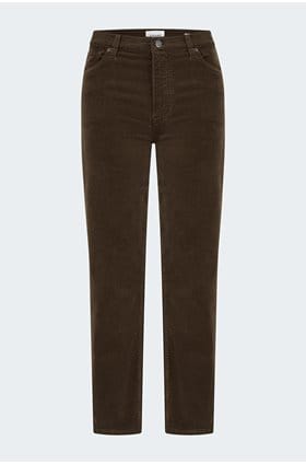 Le Sleek Straight Corduroy In Bitter Chocolate 