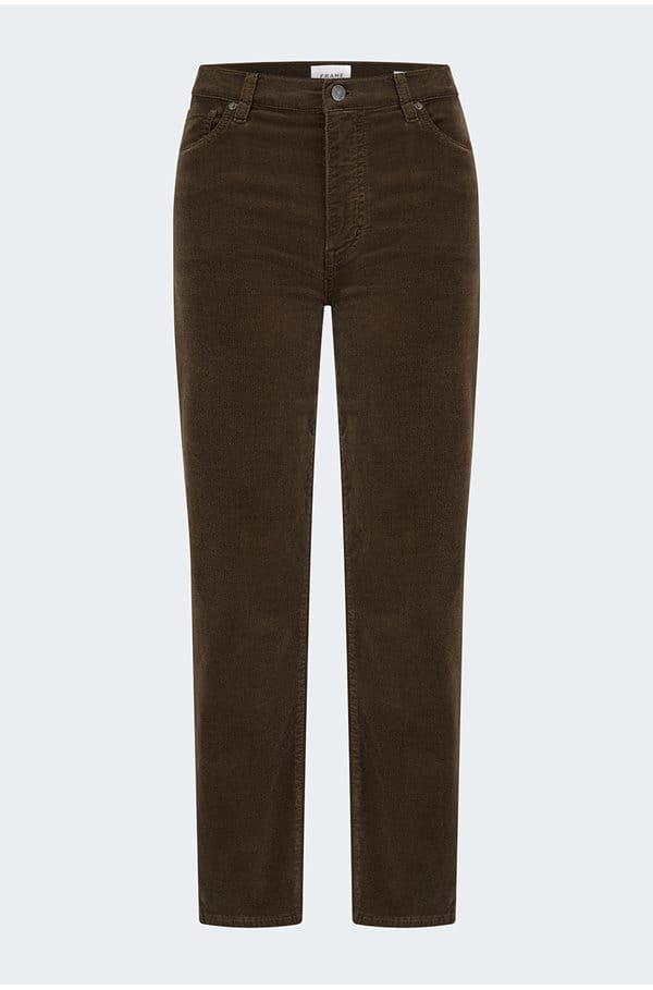 le sleek straight corduroy in bitter chocolate 
