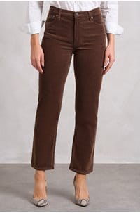 le sleek straight corduroy in bitter chocolate 