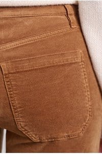 le slim palazzo with modernist pockets in maple brown 