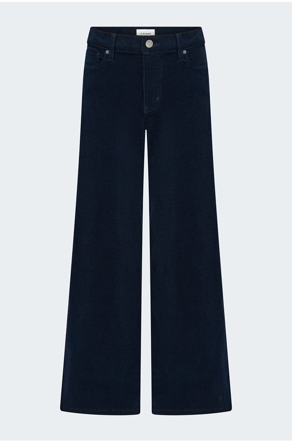 le slim palazzo corduroy in navy