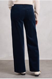 le slim palazzo corduroy in navy