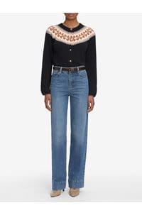 the cashmere fairisle cardi in navy
