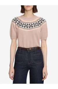 the cashmere fairisle in pink sand