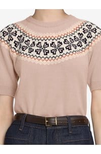 the cashmere fairisle in pink sand
