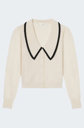 The Long Sleeve Cashmere Sailor Sweater In Cream Multi 