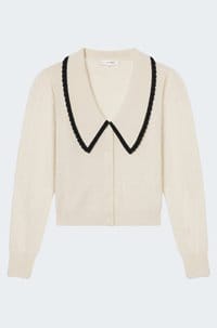 the long sleeve cashmere sailor sweater in cream multi 