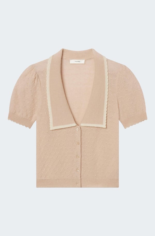 the cashmere sailor sweater in pink sand multi 