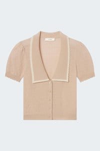 the cashmere sailor sweater in pink sand multi 