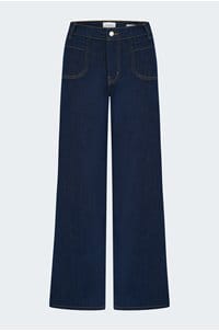 le slim palazzo with modernist pockets in rinse