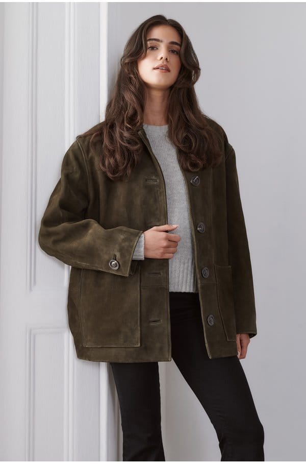 vincenzo jacket in kaki fonce 