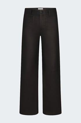Le Slim Palazzo Leather with Modernist Pockets In Black