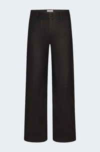 le slim palazzo leather with modernist pockets in black