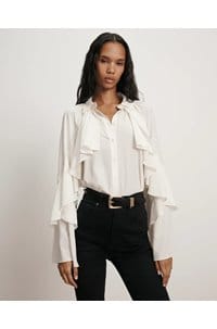 demaris blouse in dove 