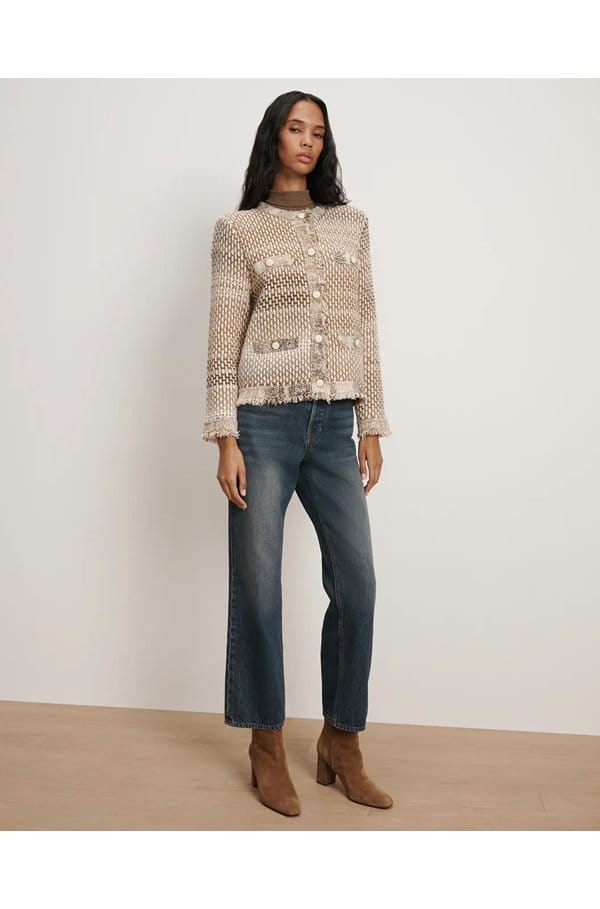 sariyah knit jacket in desert khaki 