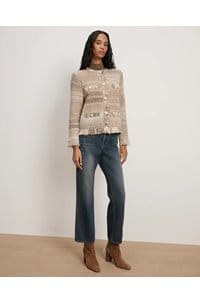 sariyah knit jacket in desert khaki 