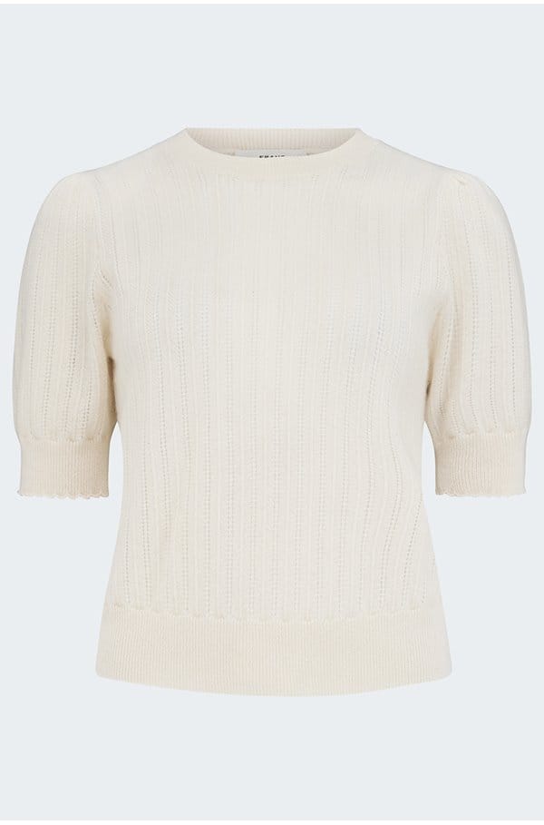 the ladder pointelle sweater in cream
