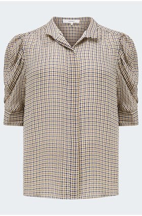 Gillian Top in Houndstooth Multi