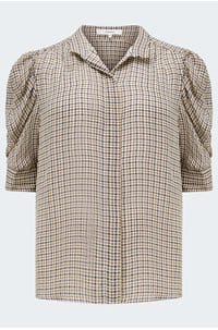 gillian top in houndstooth multi