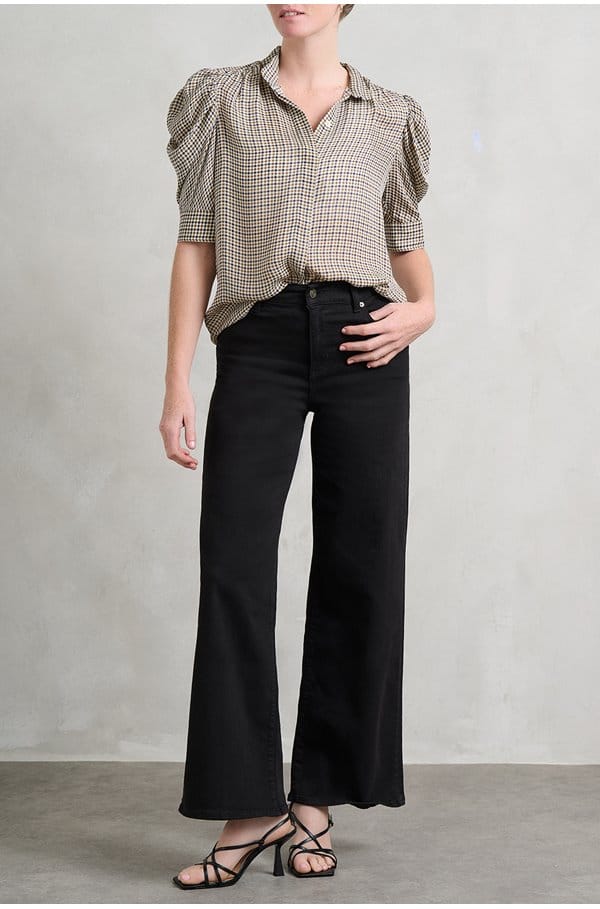 gillian top in houndstooth multi