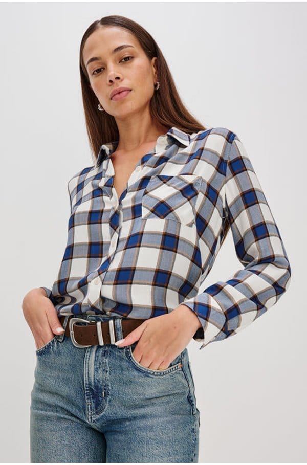 hunter shirt in golden cobalt