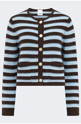 Stripe Cardigan in Chocolate Blue