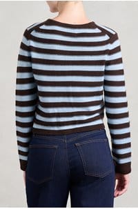 stripe cardigan in chocolate blue