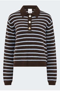 polo neck sweater in chocolate blue