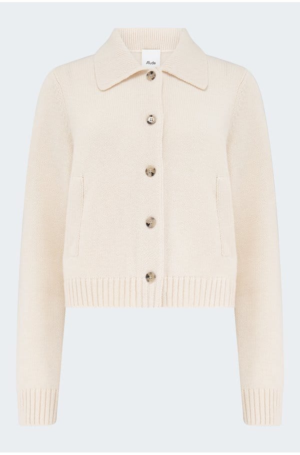 collar cardigan in cream 