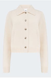 collar cardigan in cream 
