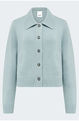 Collar Cardigan In Sage