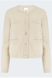 round neck cardigan in beige 