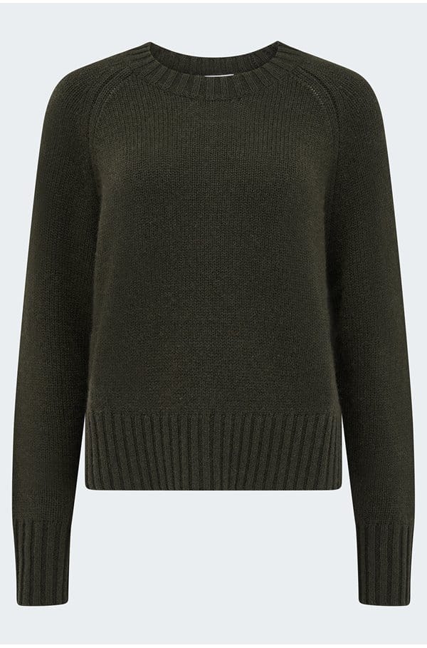 crew neck sweater in khaki 