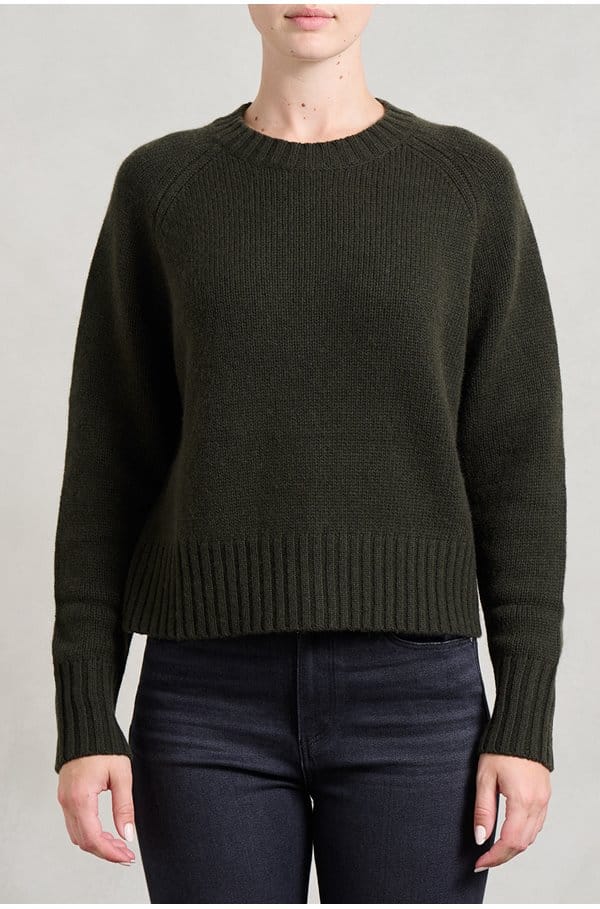 crew neck sweater in khaki