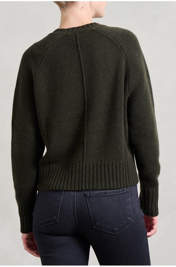 crew neck sweater in khaki