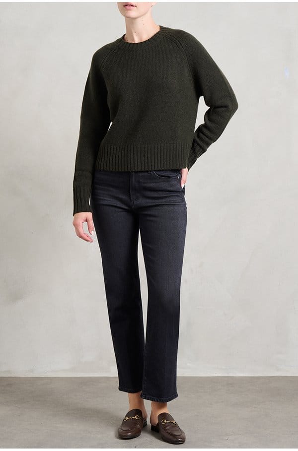 crew neck sweater in khaki