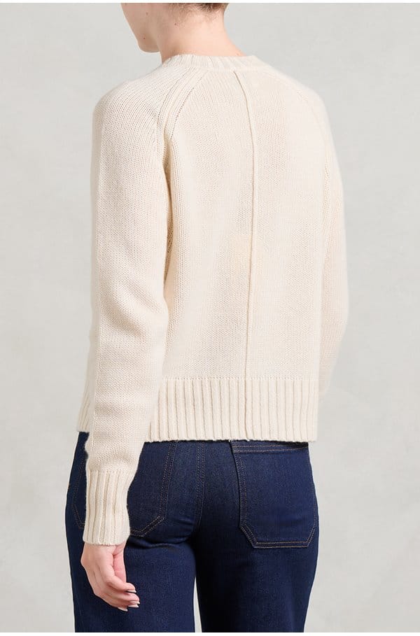 crew neck sweater in cream