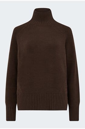 Mock Neck Sweater In Chocolate