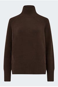mock neck sweater in chocolate 
