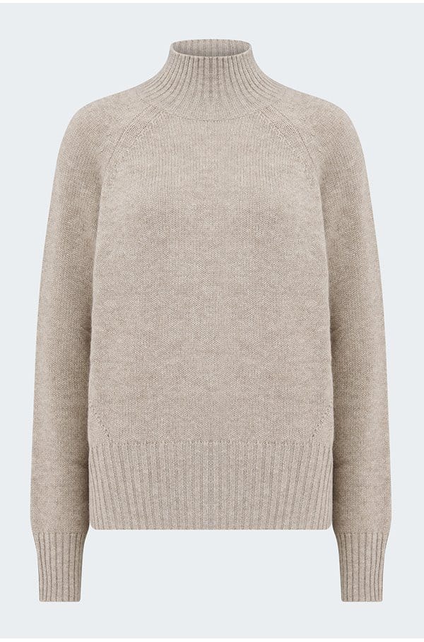 cashmere mock neck sweater in fresh pepper 