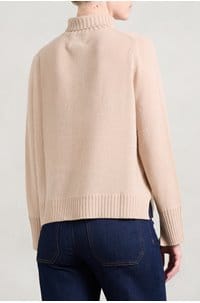 cashmere mock neck sweater in pecan 