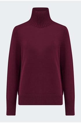 Cashmere Mock Neck Sweater In Burgundy