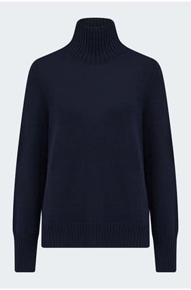 Cashmere Mock Neck Sweater In Navy