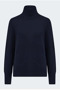 cashmere mock neck sweater in navy