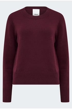 Cashmere Crew Neck Sweater In Burgundy