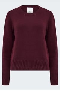 cashmere crew neck sweater in burgundy