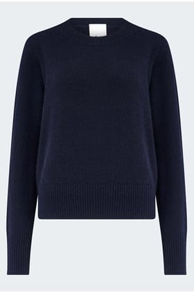Cashmere Crew Neck Sweater in Navy