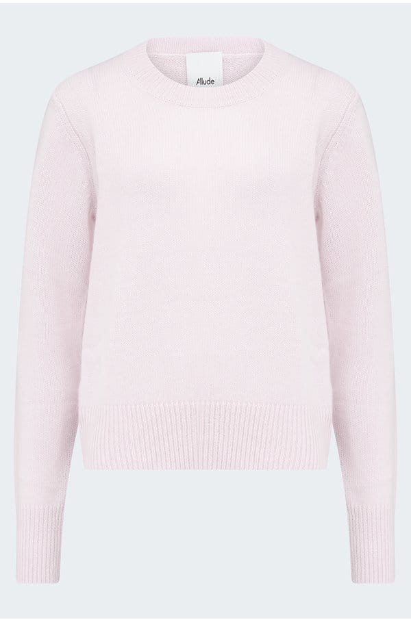 cashmere crew neck sweater in pink 