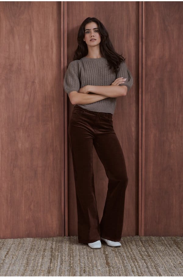 leenah wide jean in chicory coffee cord