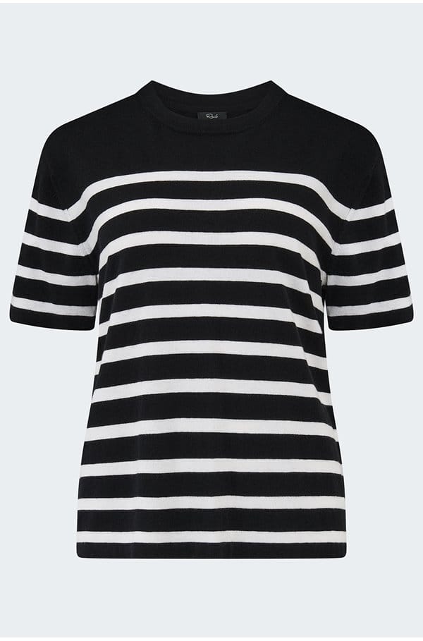 cotton cashmere tee in parisian stripe